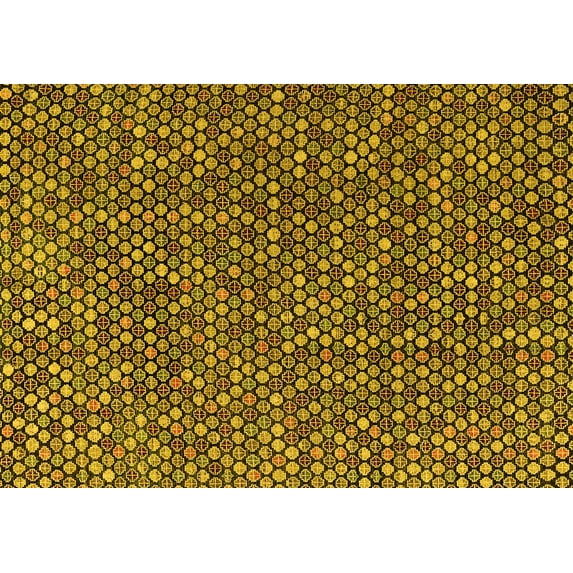 Ahgly Company Indoor Rectangle Abstract Yellow Modern Area Rugs, 3' x 5'