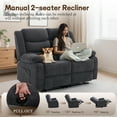thumbnail image 6 of Korser Oversized Loveseat Recliner Sofa with Front Pockets and Side Pockets for Living Room,Home Theater,Grey, 6 of 8