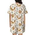 thumbnail image 3 of Bixox Women's Squirrel And Leaves Printed Pajama Set 2 Piece Lounge Set Top and Shorts Soft Pajamas, Shorts with Pockets, 3 of 7