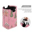 thumbnail image 3 of Yayeee Freestanding Laundry Hamper with Handle Collapsible Large Storage Basket for Clothes, Pink Gingerbread House, 3 of 7