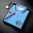 thumbnail image 5 of Hogleaql Men's Trendy 250th Anniversary Usa Polo Shirt Short Sleeve Collar 4th Of July Button T-Shirts 250th Anniversary Usa Patriotic Trendy Shirts Sky Blue M, 5 of 6