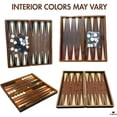 thumbnail image 3 of Hakan Backgammon Set 17.3” Wooden Foldable Board with Dice & Checkers Portable Tavla Game 2-Player, 3 of 9