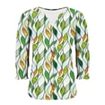 thumbnail image 6 of cocolona Womens Summer V Neck 3/4 Sleeve Tops Dressy Casual Blouses Fashion Casual Loose Floral Print T-shirts Trendy Tops 2025, 6 of 7