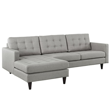 Modern Urban Contemporary Left Arm Sectional Sofa Light Grey Fabric