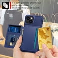 thumbnail image 4 of For Iphone 14 Magnetic Wallet Card Bag Leather Phone Case (Navy Blue),iPhone 15 Pro, 4 of 6