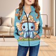 thumbnail image 2 of Shadoumai Girls Casual Zip Up Hoodie With Printed Design Kids Pullover Sweatshirt Soft Blend Long Sleeve Outerwear,Kids Hoodies, 2 of 5