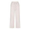 thumbnail image 2 of Birdeem Woman Solid Color Cotton and Linen Loose Casual Wide Leg Pants, 2 of 6
