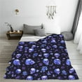 thumbnail image 5 of Pofeuu Skull flower leaf purple Print Ultra-Soft Micro Fleece Blanket,for Bed Or Sofa,All Season Throw Blankets Flannel Blanket-80"x60", 5 of 7