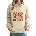 thumbnail image 2 of Mifsaly Thanksgiving Hoodie for Women Vintage Pumpkin Fall Graphic Pullover Sweatshirt with Pocket Long Sleeve Casual Autumn Clothes Khaki,S, 2 of 5
