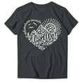 thumbnail image 4 of Women Summer Tops Women Adventure Awaits Outdoor Graphic Tee Shirt Kindness Heart Printed Hike Nature Travel Shirt Workout Tops Womens Short Short Sleeve Girl Long Sleeve T Tunic for Dark Gray S, 4 of 4