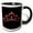 Black/White, variant on 3drose, Image of Red Ruby Jewels Heart Crown Illustration, 15oz Two-tone Red Mug