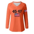 thumbnail image 5 of IDALL Chandail en Molleton pour Femmes Manches Longues T-Shirts Graphiques Rétro 45 47 Imprimé Chandail en Molleton 45 47 Col en V 45 47 pour Président Chandail en Molleton T-Shirts Tenues Automne Orange TG, 5 of 5