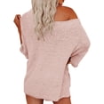 thumbnail image 5 of 2 PCS Off Shoulder Women's Outfits Sweater Sets Knit Top Shorts Matching Suits Cute Pajama Lounge Set, 5 of 6
