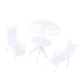 thumbnail image 1 of Muebles de Lounge Zulema 1:12 sombrilla blanco, 1 of 8
