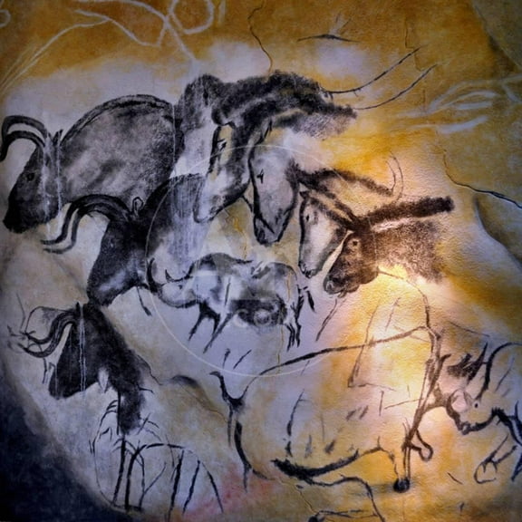 Painting in the Chauvet Cave, 32,000 - 30,000 Bc, Unframed Giclee Print Wall Art Sold by Art.Com