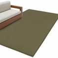 thumbnail image 2 of Olive Green 3x5 Area Rugs, Farmhouse Solid Green Color Modern Art Non-Skid Rubber Backing Large Rectangle Rugs - Living Room Bedroom Home Office, Indoor Floor Mat Carpets Washable Rug, 2 of 9
