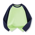 thumbnail image 4 of Resicozy Long Sleeve Shirts for Girls Fall Spring Color Block Crewneck Fashion Blouses Casual Winter Clothing Light Green 8-9 Years, 4 of 5