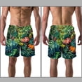 thumbnail image 3 of luoweisi Men's Beach Shorts Quick Dry Swim Trunks with Mesh Lining Tropical Plants M, 3 of 5