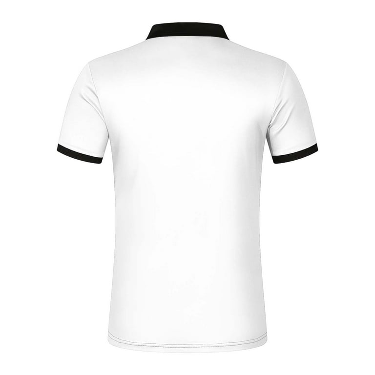 White Workout Shirts for Men, Polyester Men'S Shirts, Short Sleeve