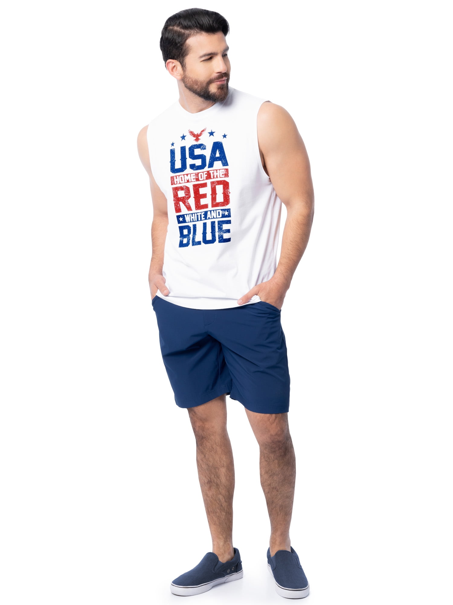 Way to Celebrate Men's & Big Men's 4th of July Americana Graphic Muscle Tank, Sizes S-5XL