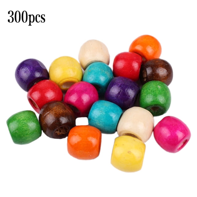 Color al azar artesanías cuentas de madera pulsera collar joyería DIY artesanía bolas de madera 300 piezas sidaley HA7560-00B