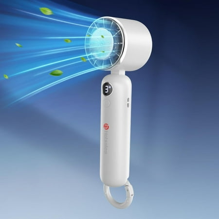

Portable Handheld Fan Powerful Hand Held Mini Fan 3 Speed USB Rechargeable 5000mAh Battery Operated Fan LED Display Cooling Personal Fan Gifts for Women Men Travel Camping Outdoor