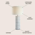 thumbnail image 3 of JONATHAN Y Loop 28.75" Ceramic Modern Column LED Table Lamp, Blue/White, JYL6614A, 3 of 7
