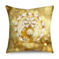thumbnail image 1 of Fundas de almohada doradas brillantes de copos de nieve para sofá, decoración del hogar, Feliz Navidad, 40 cm, 45 cm, 50cm, 1 of 4