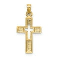 thumbnail image 4 of FJC Finejewelers 14k Yellow Gold Cross with Cross Center Line Frame Charm, 4 of 4