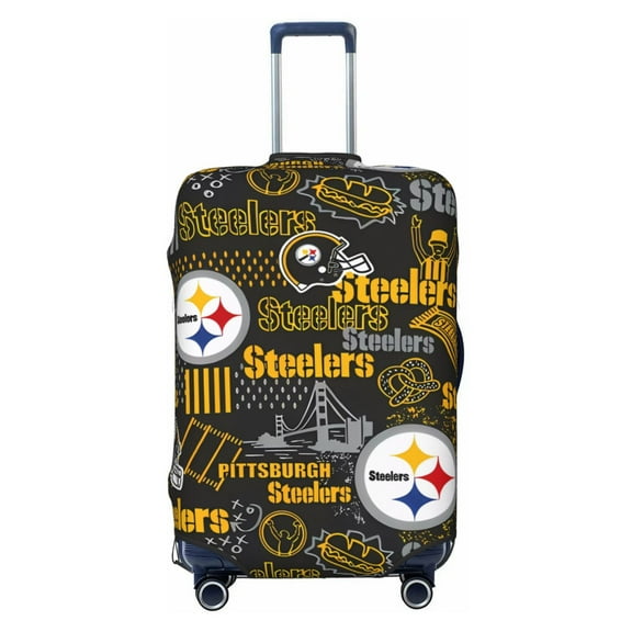 Pittsburgh Travel Luggage Cover, Football Team Themed Stretch Luggage Cover, Scratch-Resistant Travel Essential, Fits 19-31 Inch Luggage, Luggage Not Included