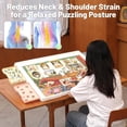 thumbnail image 2 of 1000-Piece Tilting Puzzle Board (30"x22") with 4 Color Drawers and Protective Mat, Adjustable Puzzle Table with Built-in Stand, 2 of 7
