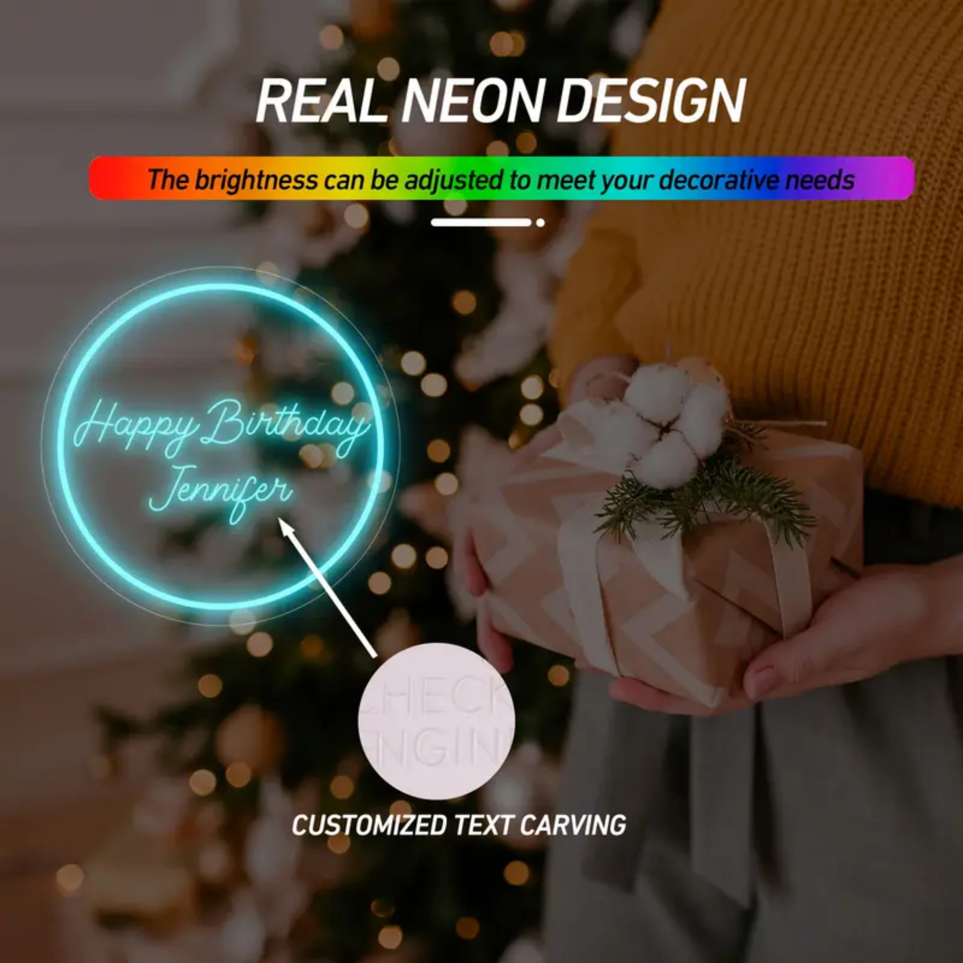 UPONRAY Circular Custom Neon Signs, Usb Powered with Adjustable Brightness Wall Decor for Gifts, Pink, 12 inch
