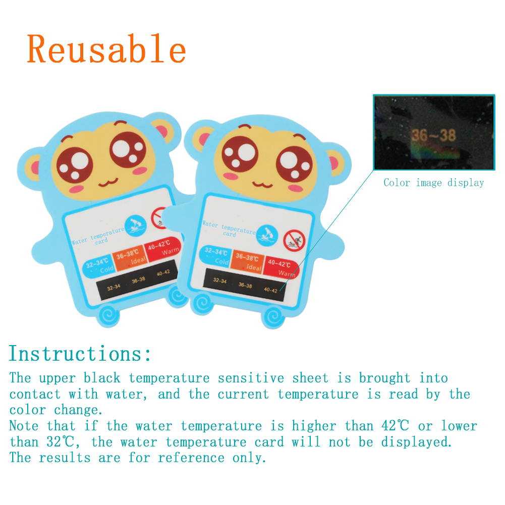 baby bath thermometer card