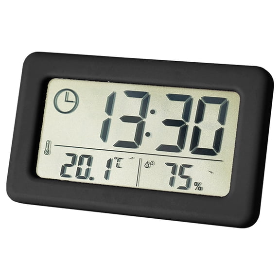Necvior Thin Digital Clock with Temperature and Humiditys Monitoring for Modern Home Decoration