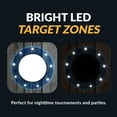 thumbnail image 6 of Hathaway LED Cornhole Set with Rustic Target Boards and 8 Bean Toss Bags, Lighted Target Areas, Carry Handles for Portability – Blue/White, 6 of 7