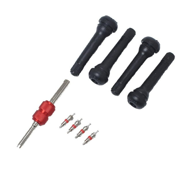 Removedor Principal Dual De De La Válvula De La Aleación De Aluminio Con De La Válvula 4pcs De Válvula Del Neumáti Sharpla Removedor de núcleo de vástago de válvula de 2 vías
