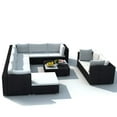 thumbnail image 2 of vidaXL 10 Piece Garden Lounge Set with Cushions Poly Rattan Black, 2 of 5