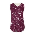 thumbnail image 5 of Lovskoo Tank Tops for Women Print Tops V-Neck Basic Undershirt Casual Flowy Summer Sleeveless T-Shirt Claret XL, 5 of 6