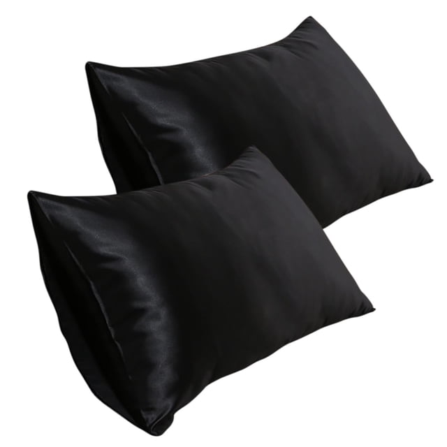 Xihbxyly Juego de Fundas de Almohada de Seda Sintética, Tacto Satinado Suave, Diseño de Sobre, Transpirable y Agradable para La Piel y El Cabello, Color Blanco, 2 Piezas, Tamaño 50 X 76 Cm.