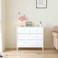 thumbnail image 4 of White 4-Drawer Wooden Kids Dresser 35.4" Wide, 4 of 12
