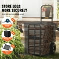 thumbnail image 5 of 250LB Firewood Hauler Wagon with Waterproof Cover, 4 PU Wheels for Easy Moving, Steel Log Carrier Cart for Fireplace and Fire Pit, 5 of 7