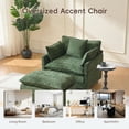 thumbnail image 5 of Lovableguy Modern Oversized Accent Chair with Ottoman,Chenille Deep Seat Upholstered Armchair,Comfy Single Sofa Couch for Living Room Bedroom Office Apartment,Green, 5 of 7