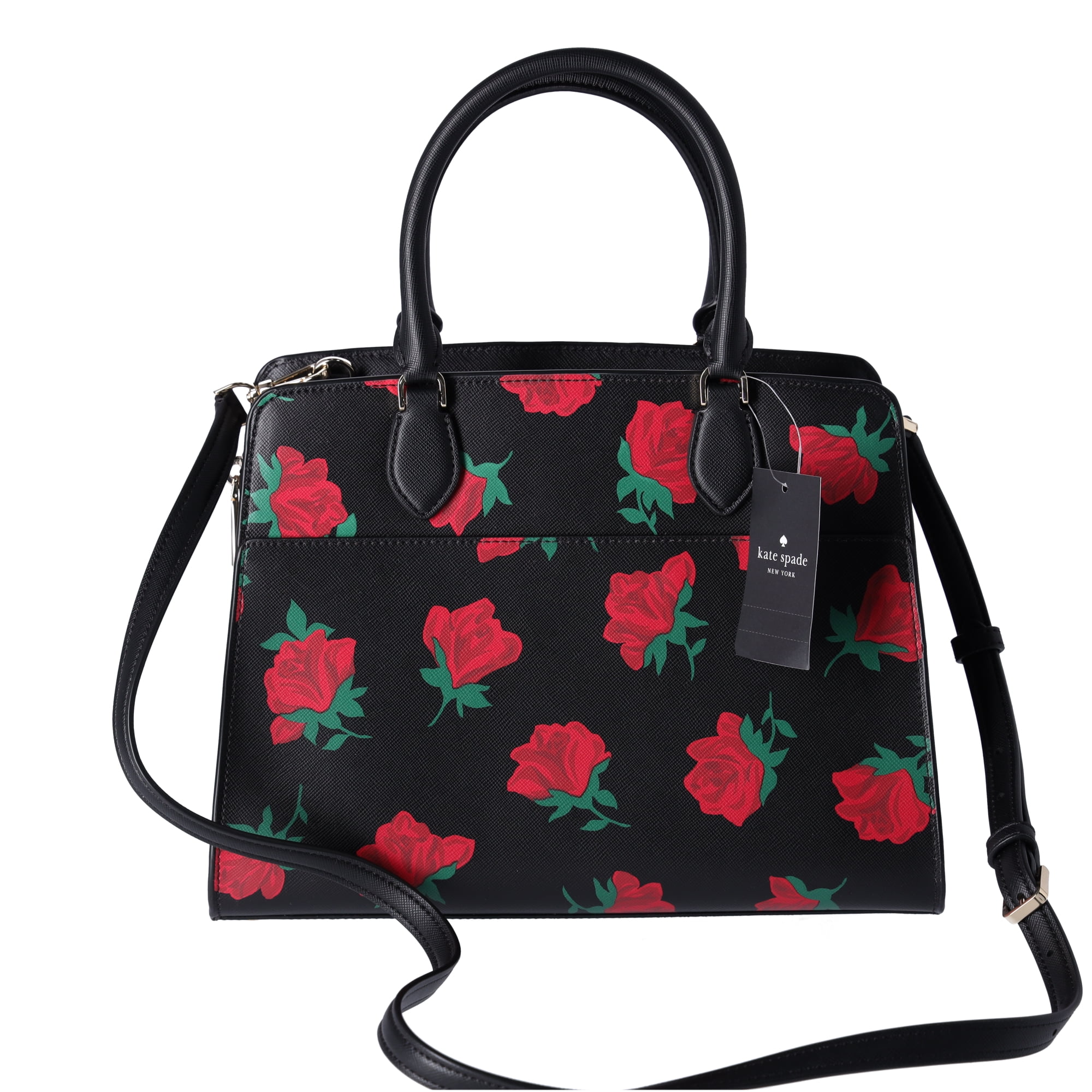 Kate Spade Madison Rose Toss Printed Medium Satchel, Saffiano