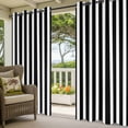 thumbnail image 3 of Black Striped Outdoor Curtains for Patio Waterproof,Windproof Privacy Curtains with Weighted Bottom,Modern Farmhouse Black and White Stripes Outside Drapes for Picnic Garage Yard 54"x95" 2 Panel, 3 of 8
