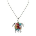 thumbnail image 2 of Ayyufe Multi-Color Tortoise Pendant Necklace Turtle Drop Hook Earrings Set, 2 of 7