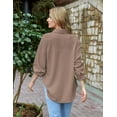 thumbnail image 7 of Zeagoo Button Down Shirts for Women Waffle Boyfriend Work Shacket Loose Long Sleeve Collared Fall Tops, 7 of 7