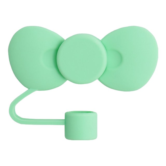 Tapa de paja, genérica, tapa de paja con forma de lazo de 10 mm, accesorios para vasos de agua, color verde