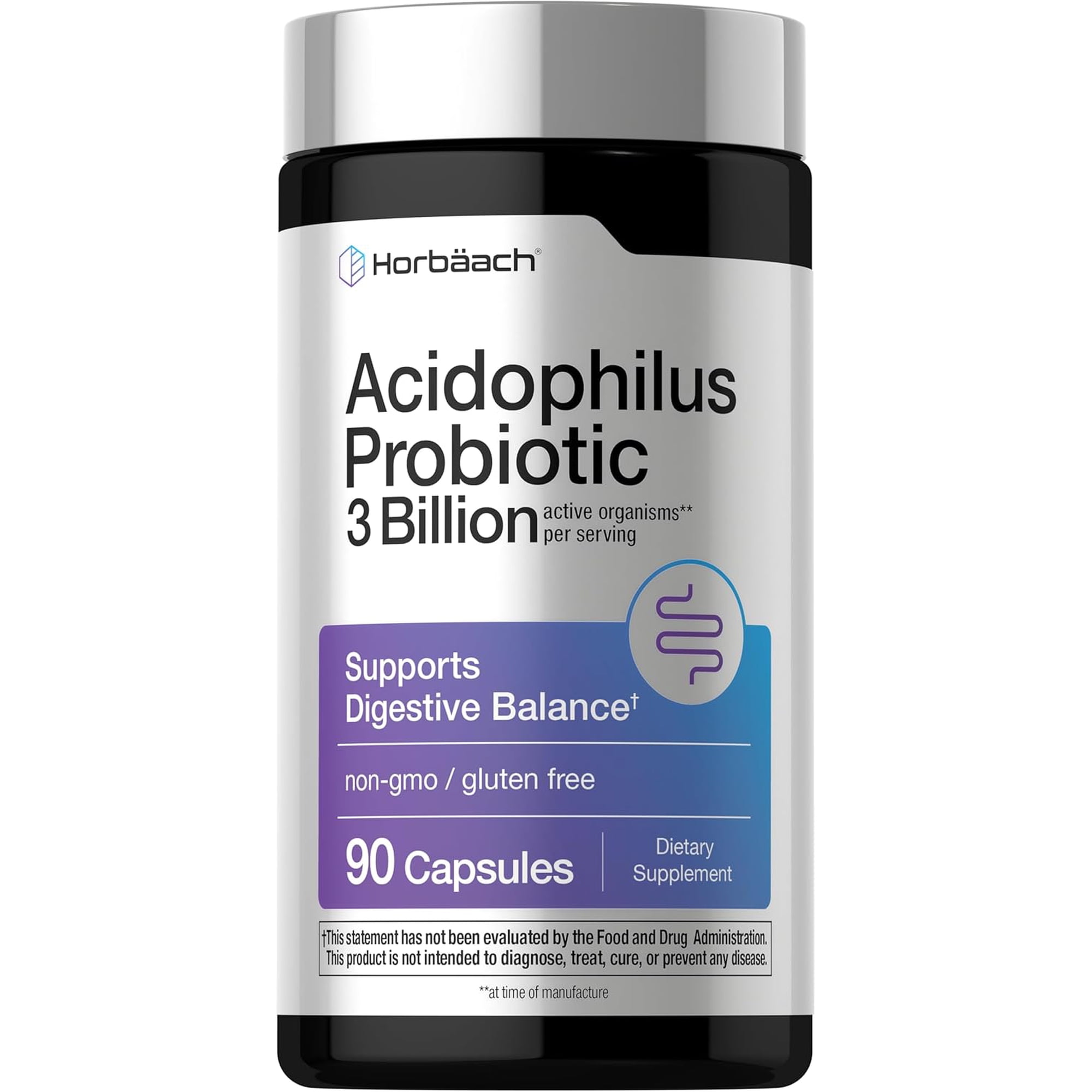 Probiotic for Women & Men's Digestive Health | 3 Billion CFU | 90 Capsules | by Horbaach