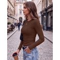 thumbnail image 6 of Zeagoo Women Basic Tee Long Sleeve Tops Crewneck Ribbed Knit Fitted Tshirts Dressy Casual Fall Clothes, 6 of 6