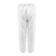 thumbnail image 4 of CFLVAEK Wide Leg Lounge Pants for Women Comfy Drawstring Pull On Trousers Pants Elastic Low Waist Beach Slacks Casual Full Length Office Pants White 2XL, 4 of 5
